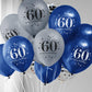 UniBirthLon 18pc Happy Birthday Balloons Set - Navy Blue & Silver, Confetti & Latex for 60th Birthday Decorations