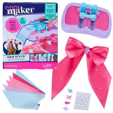Cool Maker, Hair STYLd Bow Maker, Make & Remake 4 Bows, Hair Accessories Arts and Crafts Kit, Kids Toys for Girls Ages 6 and up