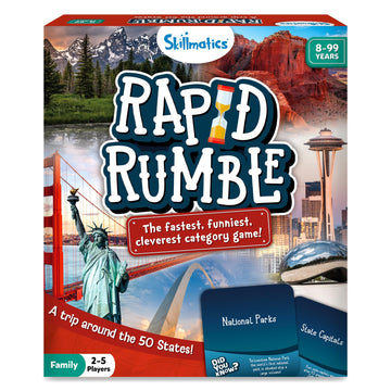 Skillmatics Rapid Rumble - A Trip Around The 50 States, Fast-Paced Board Game For Kids, Teens & Adults, Fun For Family Game Nigh