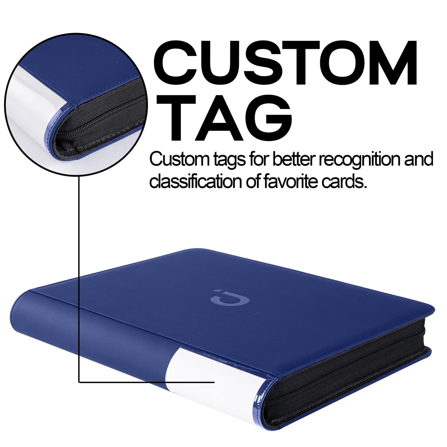 Toploader Binder  Holds 360 Top Loaders - 9-Pocket Top Loader Binder for 3 x 4 Rigid Card Holders for Trading Cards or Sports Cards  Model B - Navy Blue