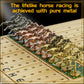 Jyquorp Horse Race Board Game Racing Game Thickened Solid Wood With 11 Luxurious Durable Classic Metal Horses With 4 Dice And 2