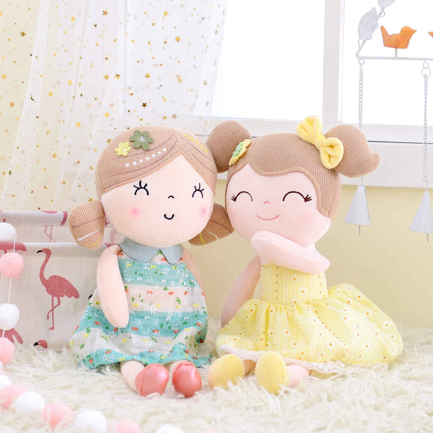 Gloveleya Baby Doll Baby Girl Gifts Plush Snuggle Dolls Soft Toys Yellow 16'