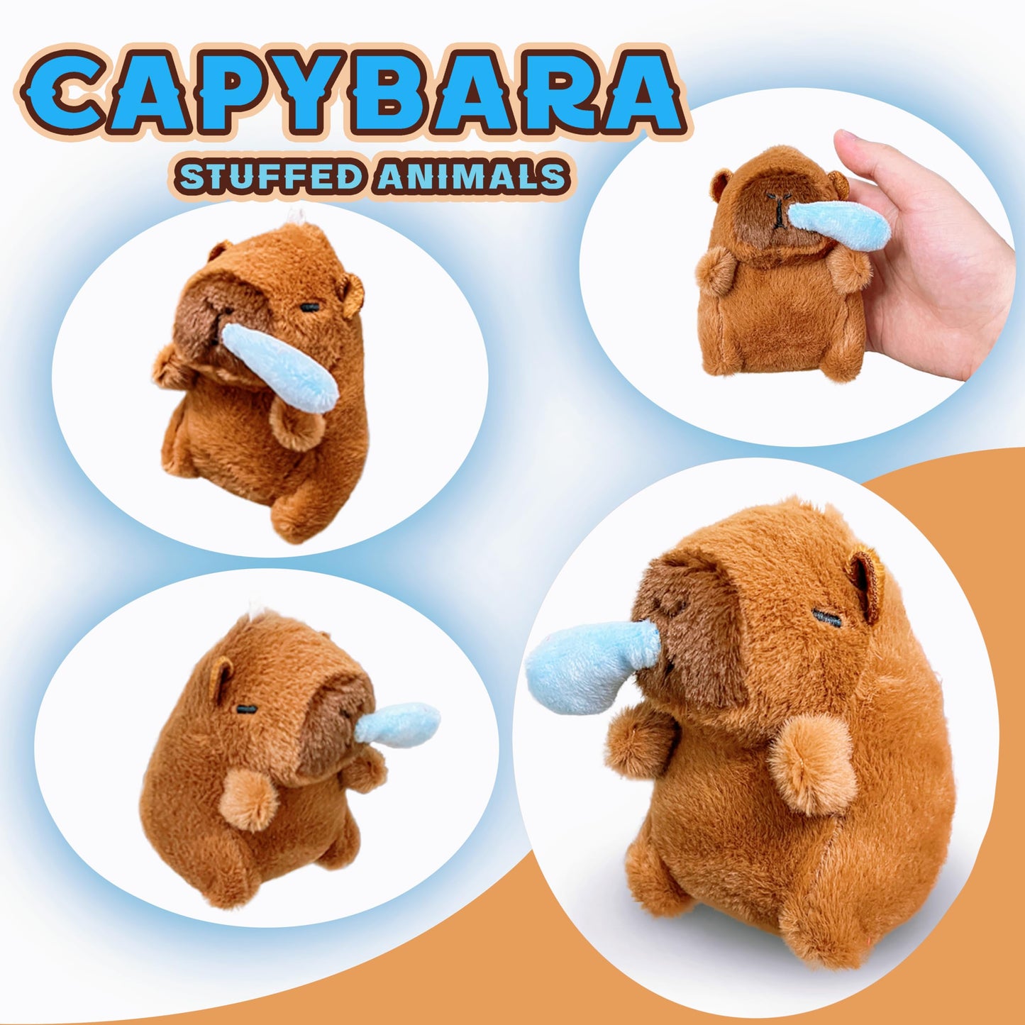 Cuddly Capybara Stuffed Animals Plush Toys for Kids and Babies  Cute Capybara Plushies  Plush Keychains Toy  Mini Stuffed Animals for Carnival Prizes  Kids Party Favors