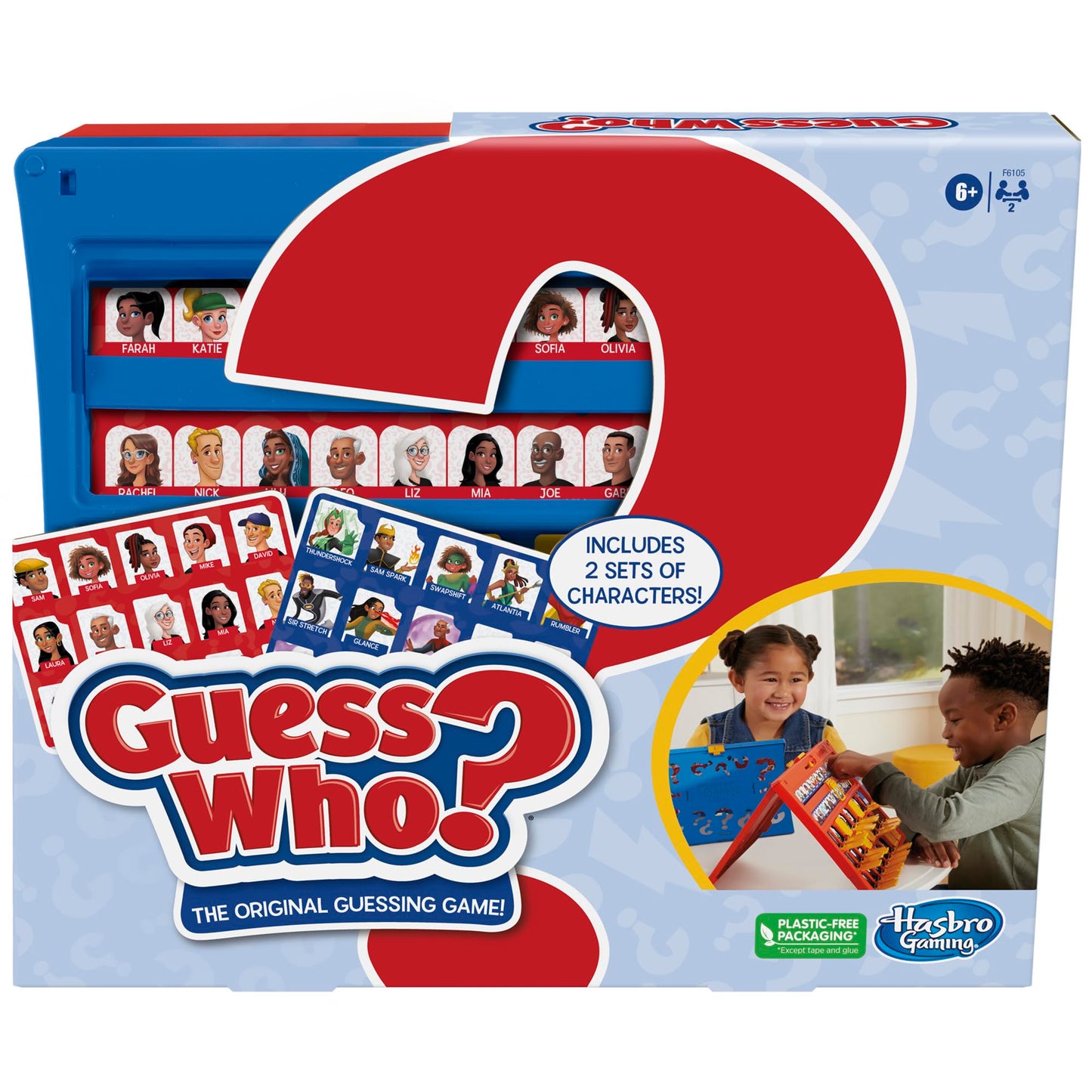 Hasbro Gaming Guess Who? Original,Easy To Load Frame,Double-Sided Character Sheet,2 Player Board Games For Kids,Guessing Games For Families,Ages 6 And Up