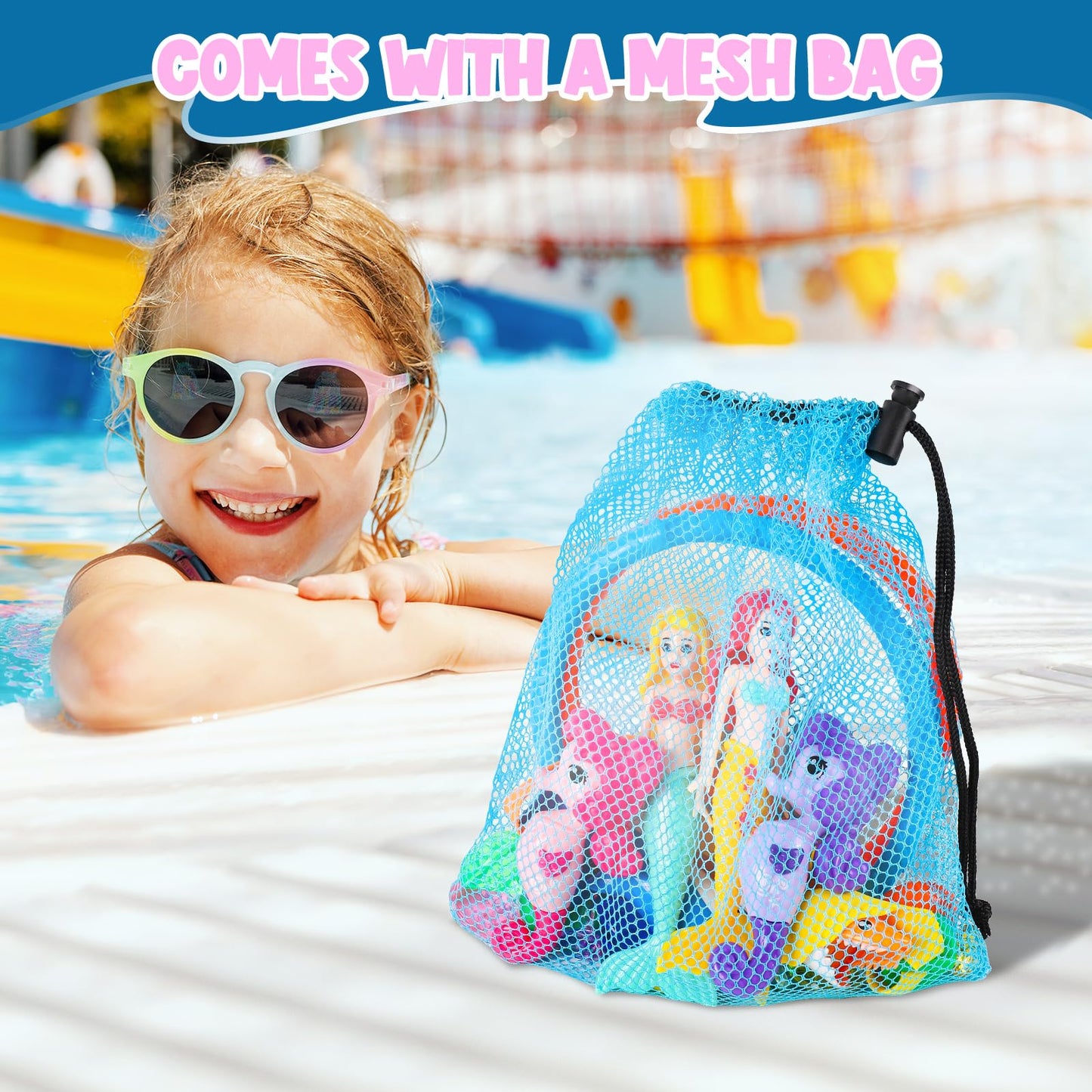 Huuidy Pool Diving Toys For Kids 4-12 Set, Mermaid Toys Dive Toy For Toddlers With Storage Bag, Diving Rings Gems For Pool Games