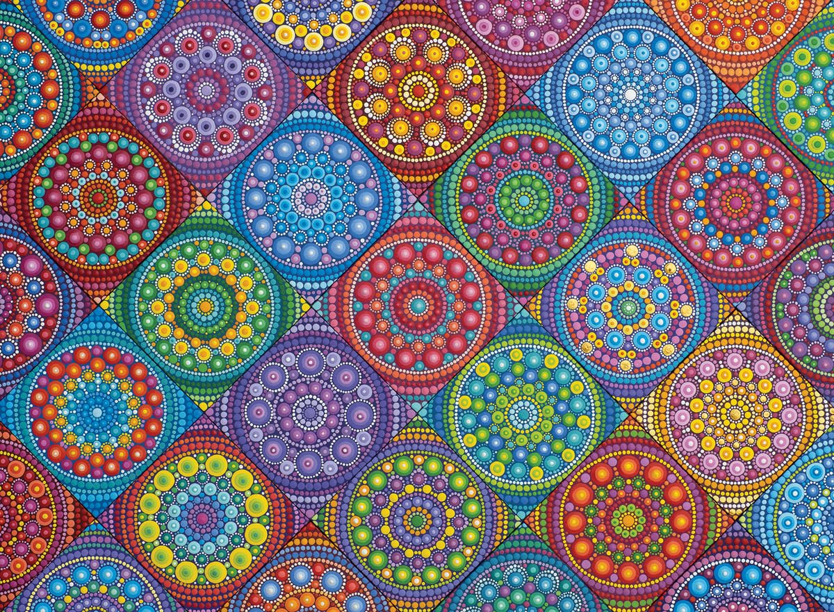 Ravensburger Magnificent Mandalas 500 Piece Jigsaw Puzzle - Handcrafted Cardboard, Multicolor, Model 80694, Made in Germany