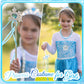 Luucio Frozen Costume For Girls, Princess Costume For Girls, Crown Accessories For Girls 3-10 Years, Halloween Role Play Kit