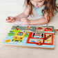 Melissa & Doug Wooden Peg Puzzle - Around the Fire Station Sound Puzzle, 8 pcs, Multicolor, Model 736