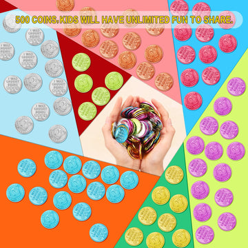 Jerify Caught Being Good Coins for Kids Behavior Tokens I was Caught Being Good Coins Plastic Reward Coin Incentive Coin Colored