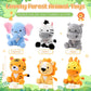 Roundfunny 6 Pcs Small Stuffed Safari Animals Bulk, 7 Inch Jungle Animals Stuffed Toys, Adorable Plush Lion Zebra Giraffe Tiger
