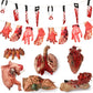 Halloween Blood Props Fake Scary Severed Hand Broken Body Parts For Haunted House Halloween Vampire Zombie Party Decorations Supplies (6Pcs Body Parts)