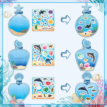 Cy2Side Sea Animal Scene Stickers - 12Pcs Under The Sea Scene Stickers Art Craft For Kids Make Your Own Ocean Animal Sticker Diy Summer Party Games For Classroom Activities For Classroom Reward