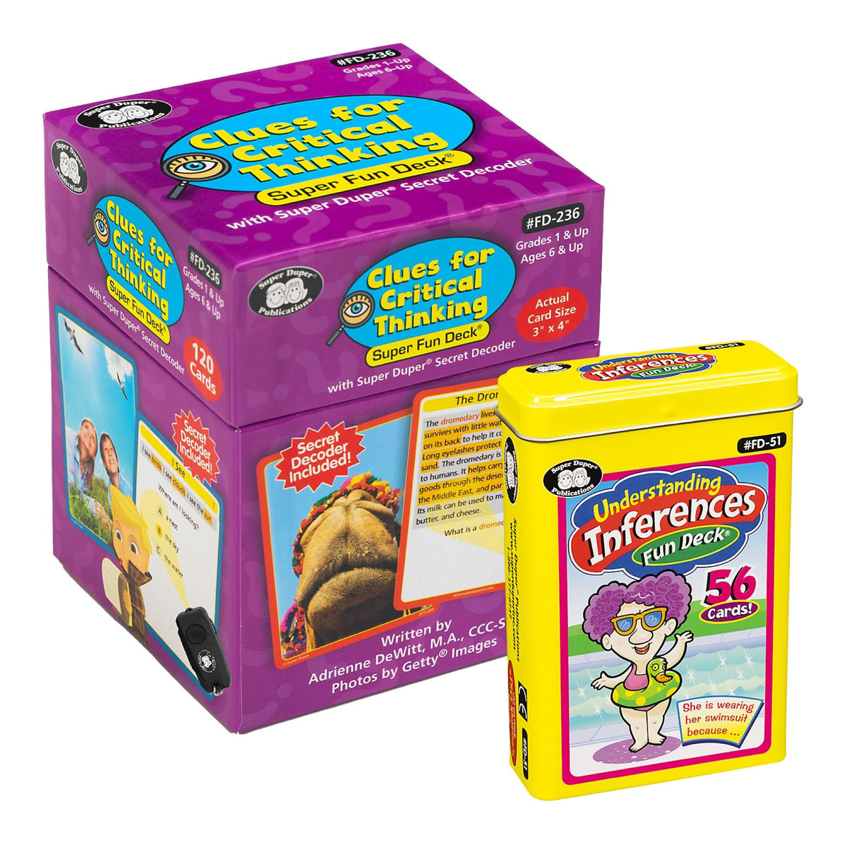 Super Duper Publications | Clues For Critical Thinking Secret Decoder Fun Deck | Understanding Inferences Flash Cards | Problem 