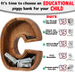 Piggy Bank For Kids Boys Girls, Wooden Large Letter Piggy Bank Alphabet Money Bank With Initial C, Coin Bank Fun Gifts For Birth