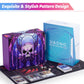 Uaono Card Storage Box For Mtg, Trading Card Deck Box Holds 1800+ With 6 Dividers, Leather Printing Magnetic Closure Card Storage Case Fits Tcg Ccg Sports Cards (Purple,Skull)