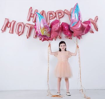 Happy Mother'S Day Aluminum Foil Balloon Set 16 Inches Letter Balloon Decoration For Mother'S Day Party (Butterfly)