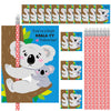 Dunzoom 36 Sets Koala Valentine s Day Cards Exchange Gifts for Kids Heart Pencils with Eraser Punny Koala Valentines Day Cards 