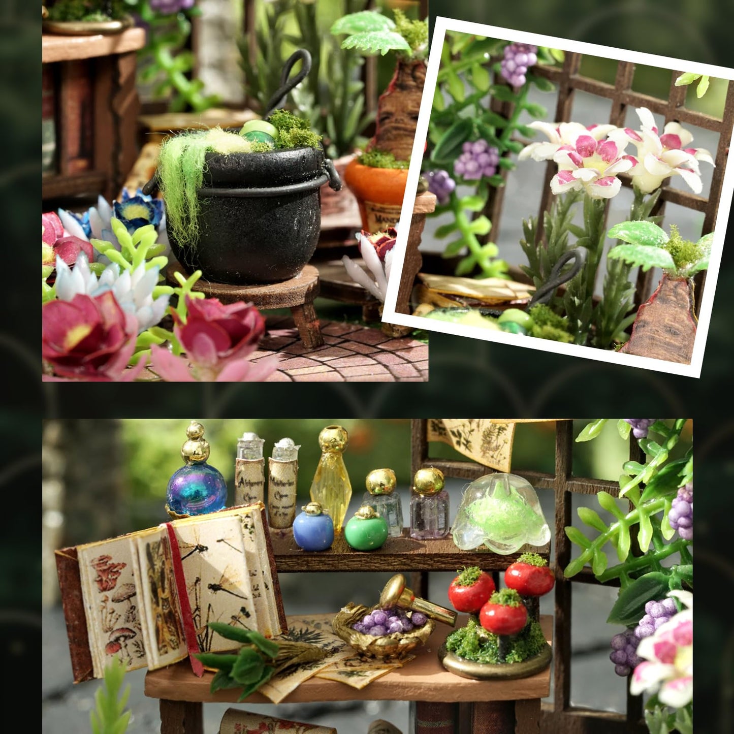 Foyucool DIY Miniature House Kit  Dollhouse Kit with Furnitures  1:24 Mini House Making Kit for for mature-themed to Building  Halloween/Home Decorations/Gifts for Family and Friends  Flower Shop