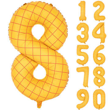 40 In Matte Yellow Number Balloons Helium Foil Mylar Balloon Birthday Party Banquet Decoration Digital 8