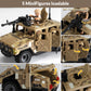 Yanscian Military Vehicle Building Blocks Sets with 7 Minifigures Army Vehicle Truck Hummer with protective coveringy Trailer Container Building Kit Car Building Toys Gift for Boys mature-themed.