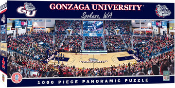 Masterpieces - 1000 Piece Jigsaw Puzzle, Ncaa Gonzaga Bulldogs, Panoramic Basketball Stadium View, Fun For Adults And Family, 13
