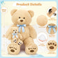 Morismos Giant Teddy Bear Stuffed Animal With Baby Bears,35.4'' Big Mommy Stuffed Bear,3 Small Bulk Teddy Bear Stuffed Animals F