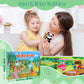 Taika Zoo Animals Felt Story Board Set, 43x28 inch Animals Flannel Board, 41Pcs Jungle Animals Toys, Thicker Felt Board, Prescho