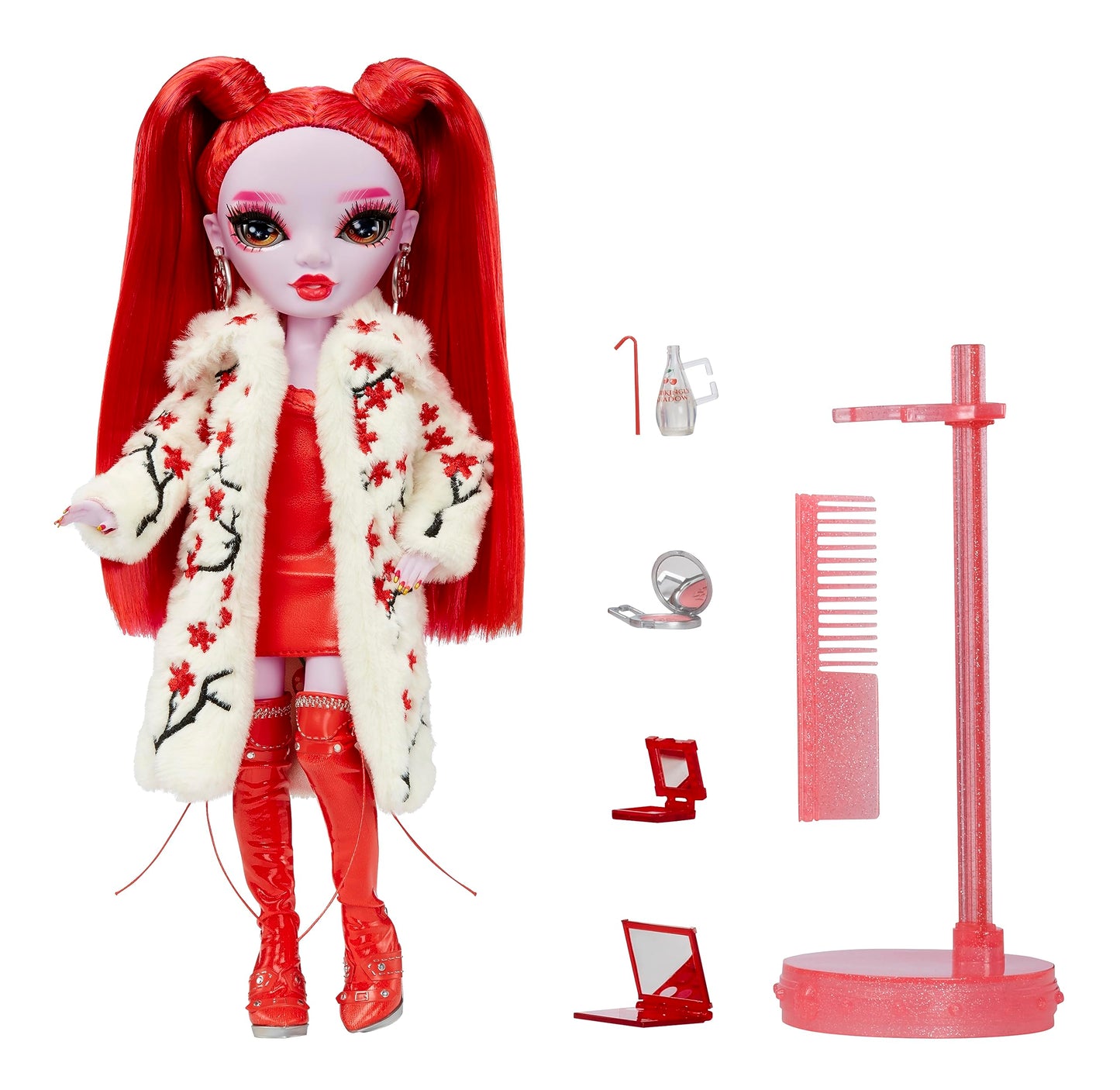 Rainbow High Shadow High Rosie Red Fashion Doll - Extra Long Hair, 10+ Accessories, Grey & Rainbow Colors, Model 592792EUC
