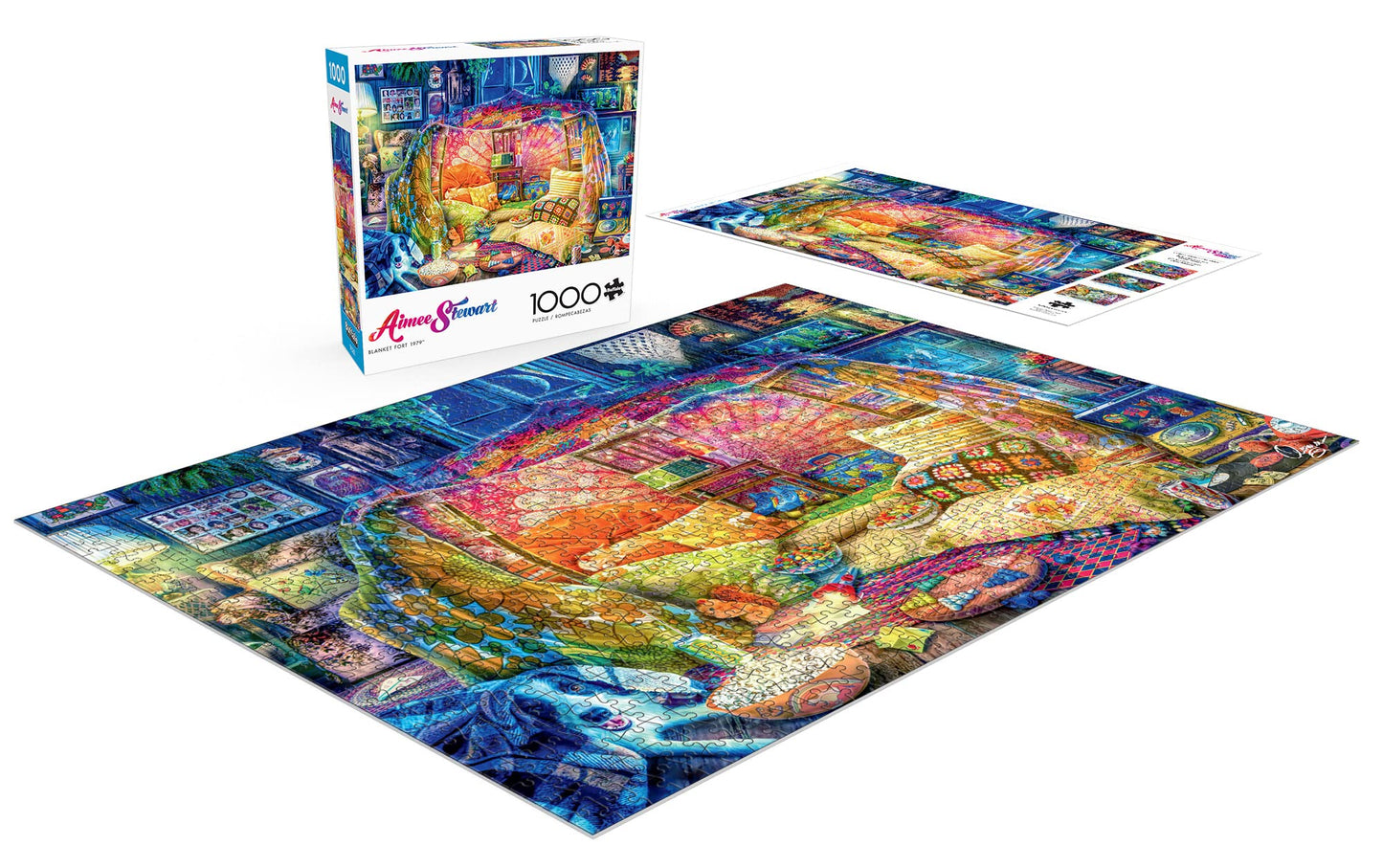 Buffalo Games Blanket Fort Jigsaw Puzzle - 1000 Pieces, Large, Multicolor, Model 12731, Perfect for Game Nights