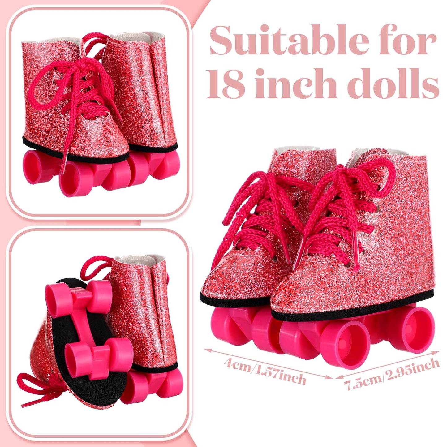 Bencailor 3 Pairs18 Inch Doll Boots Winter Doll Shoes Elf Doll Shoes American Dolls Shoes For Doll(Novelty Style)