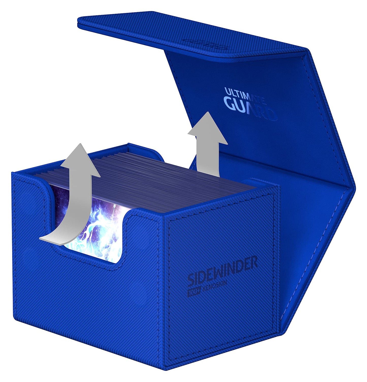 Ultimate Guard Sidewinder 100+, Deck Box For 100 Double-Sleeved Tcg Cards, Blue, Magnetic Closure & Microfiber Inner Lining For Secure Storage
