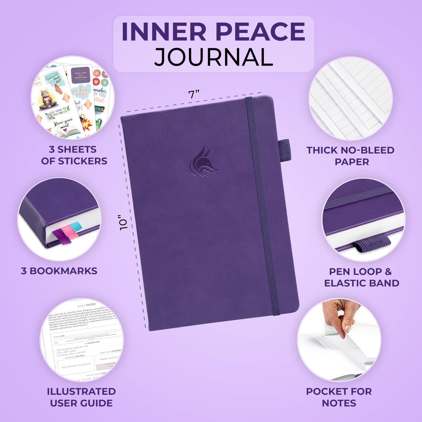 Clever Fox Inner Peace Journal - Guided Stress & Anxiety Relief Journal with Prompts - Healing & Self-Discovery Notebook for Wom