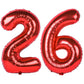 40 In Red Number Balloons Helium Foil Mylar Balloon Birthday Party Banquet Decoration Digital 26