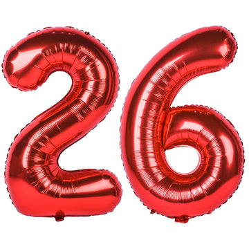 40 In Red Number Balloons Helium Foil Mylar Balloon Birthday Party Banquet Decoration Digital 26