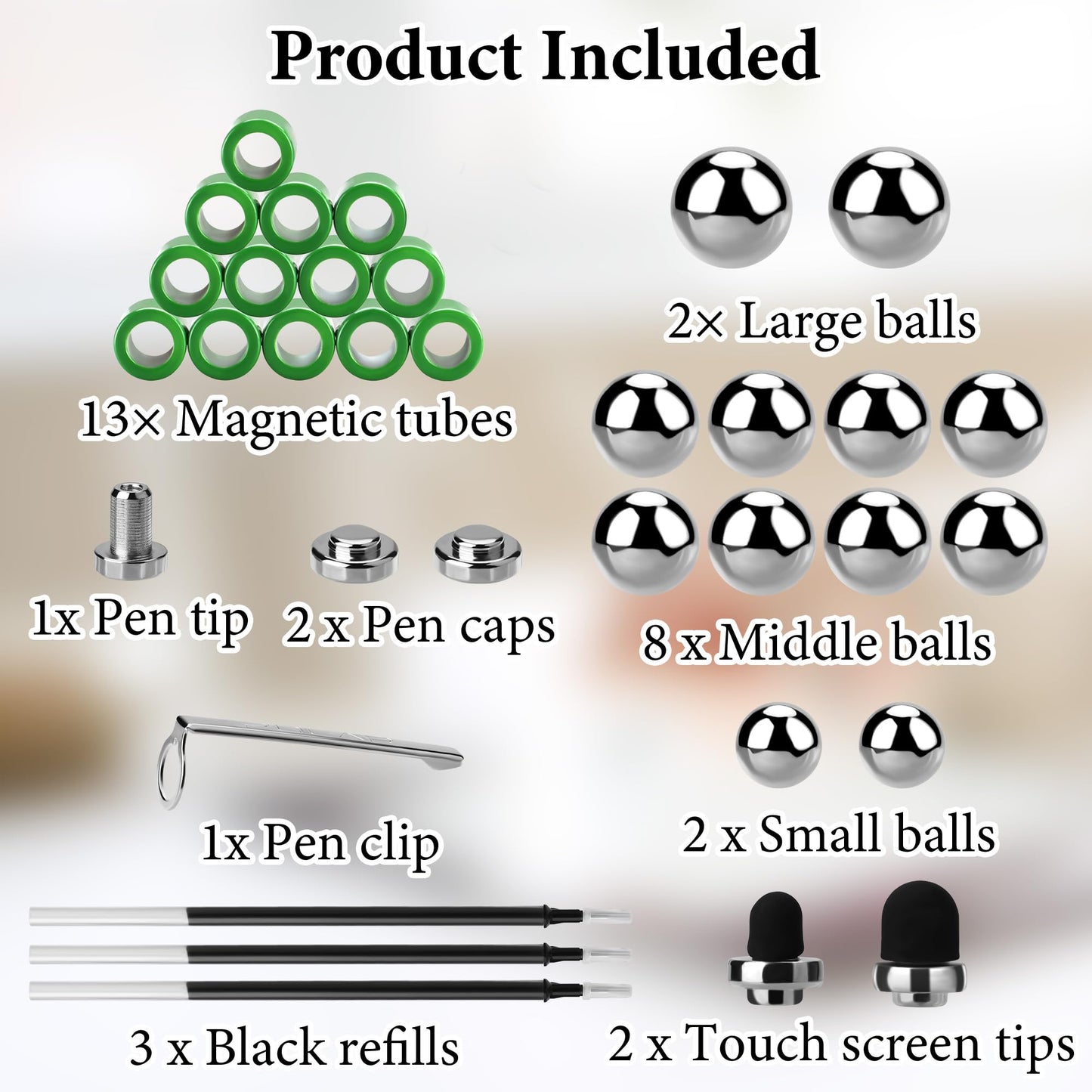 Sukipin Magnetic Fidget Pen, Green Fidget Pen, Fidget Pens For Adults, Fidget Toys For Christmas Stocking Stuffers, Easter Baske