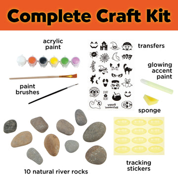 Creativity For Kids Hide And Seek Halloween Rock Painting Kit - Halloween Crafts For Kids Ages 6-8 For Kids, Kids Crafts