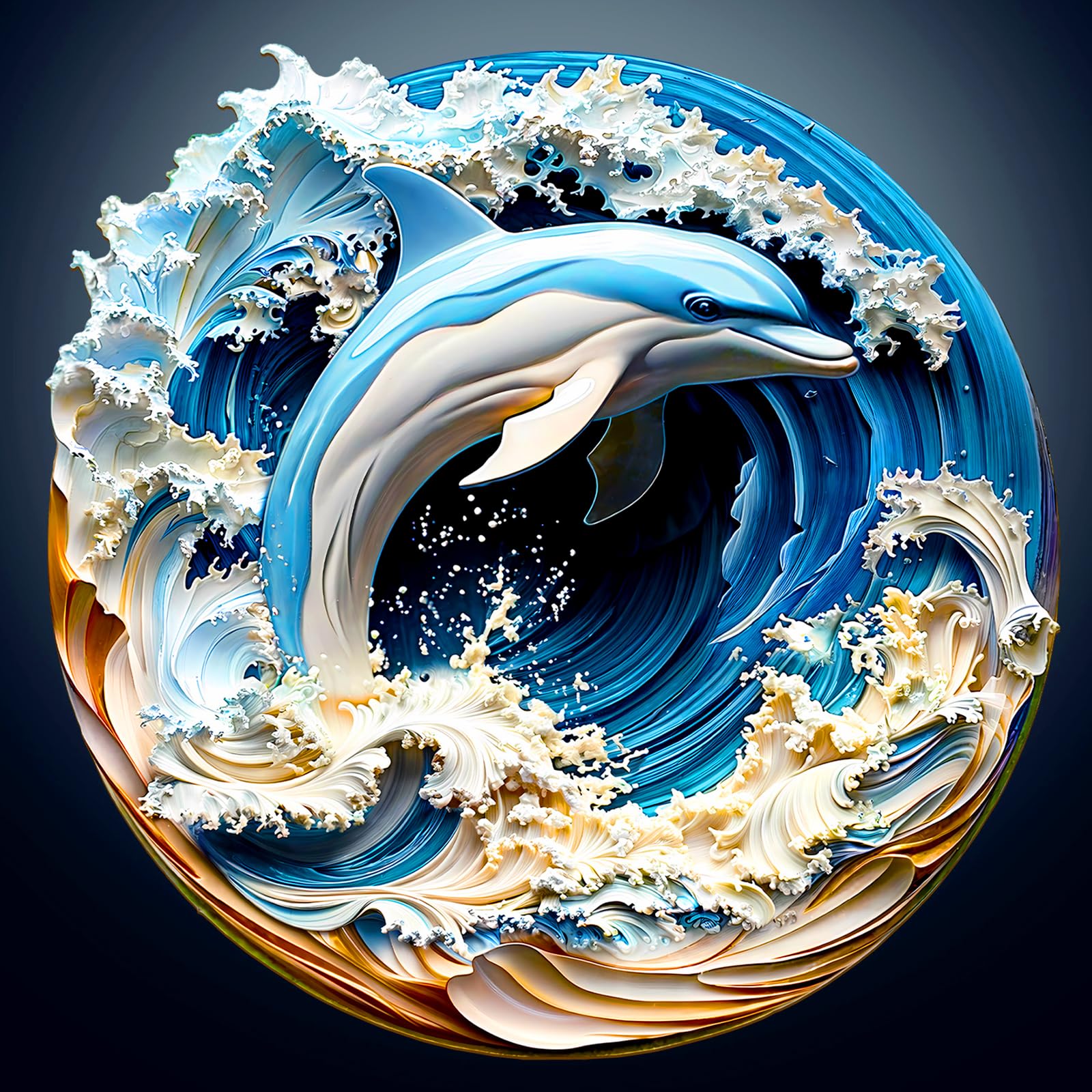 Wooden Puzzles for mature-themeds - 3D Vision Effects Dolphin Wooden Jigsaw Puzzle - Unique Animal Shaped Wood Puzzles mature-themed - Creative Birthday Gift Family Game (100pcs)