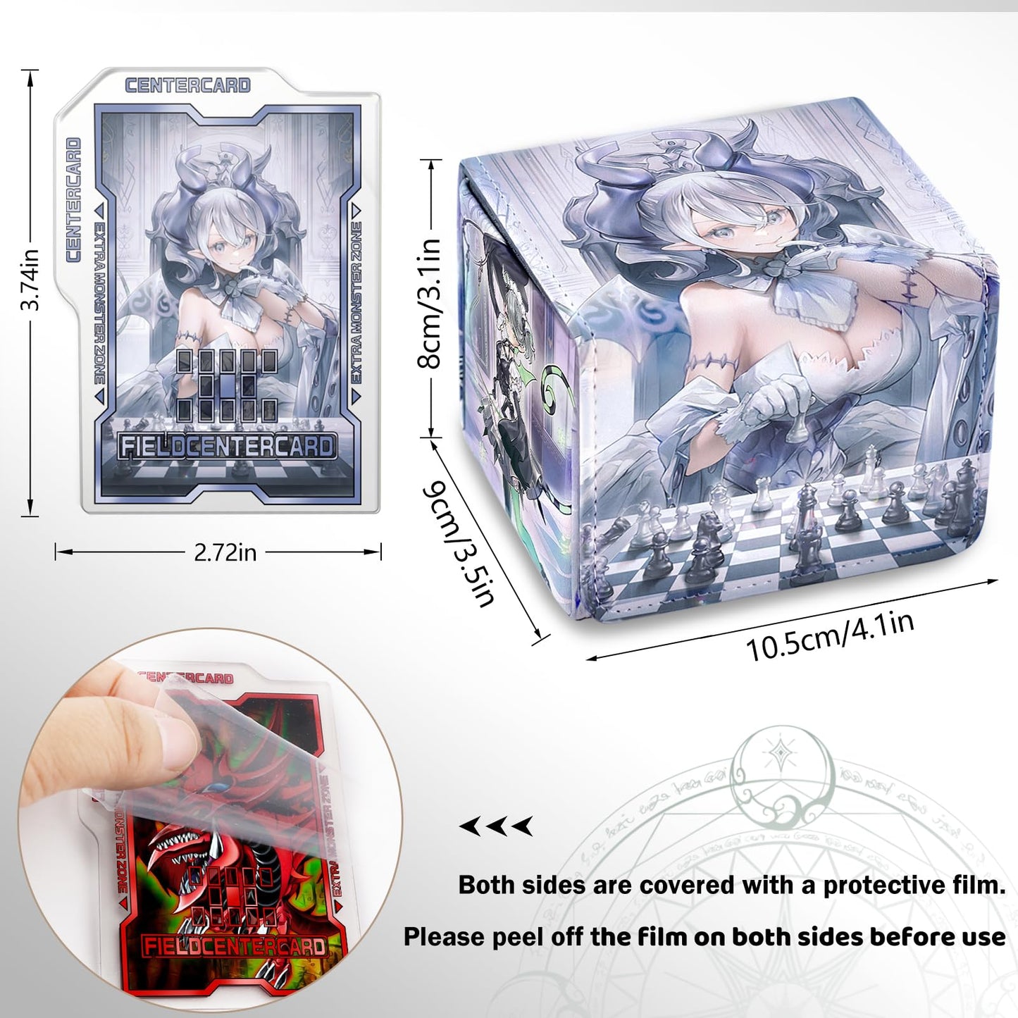 Sabermaster Card Deck Box Fits For Ygo Mtg,100+ Card Storage Box Trading Games Pu Leather Storage Premium Deck Case (Labrynth)