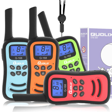 Quolix Walkie-Talkies For Kids 4 Pack, Rechargeable Kids Walkie-Talkies With Long Range, 2 3 4 5 Year Old Boys Girls Birthday Gi