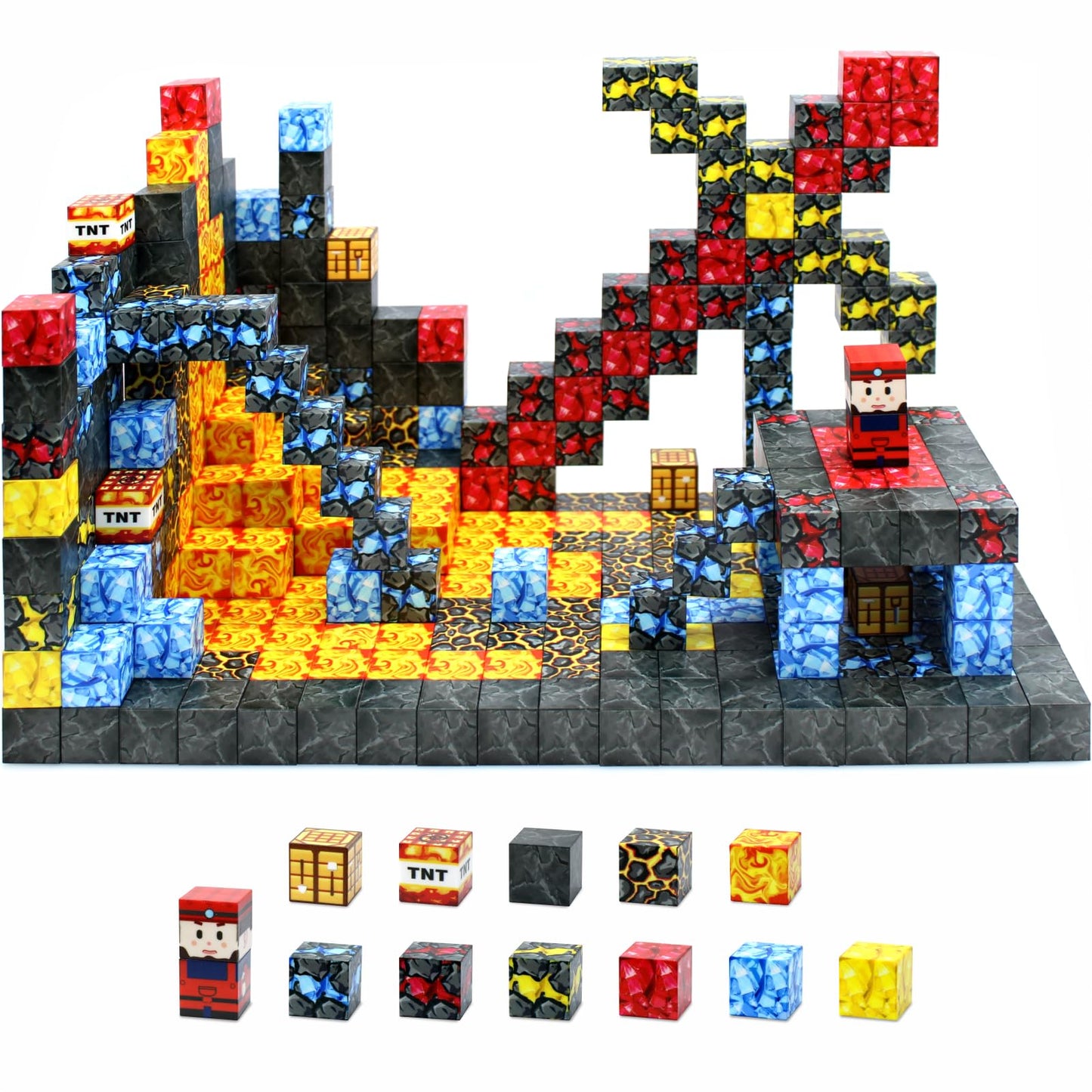 108 Pcs Magnetic Blocks Build Magnetic Toys Stem Montessori Sensory Toys Construction Toys For Boys & Girls Age 3+