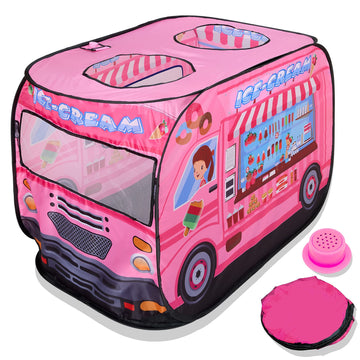 Playbees Musical Ice Cream Truck Pop Up Play Tent With 3 Openings - Tent For Toddlers - Indoor & Outdoor - Pop Up Tents For Kids