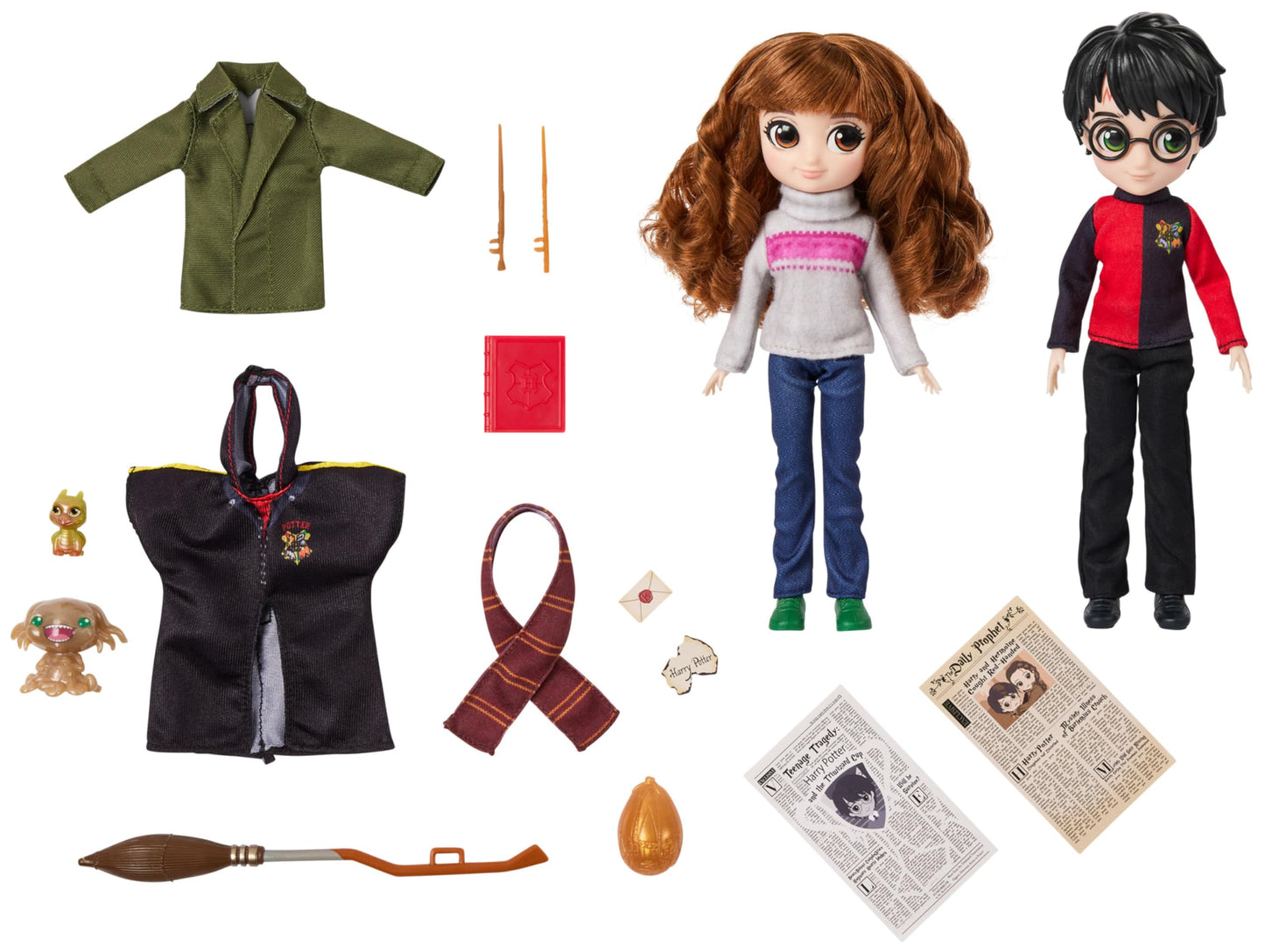 Wizarding World Harry Potter, 8-Inch Harry Potter & Hermione Granger Dolls & Accessories Gift Set, Over 20 Pieces, Kids Toys For Ages 6 And Up