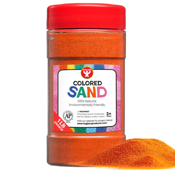 Hygloss Products Colored Play Sand - Assorted Colorful Craft Art Bucket O' Sand, Orange, 1 Lb