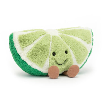 Jellycat Amuseables Slice Of Lime Stuffed Toy, 10 Inches | Fruit Plush | Fun Gift Idea
