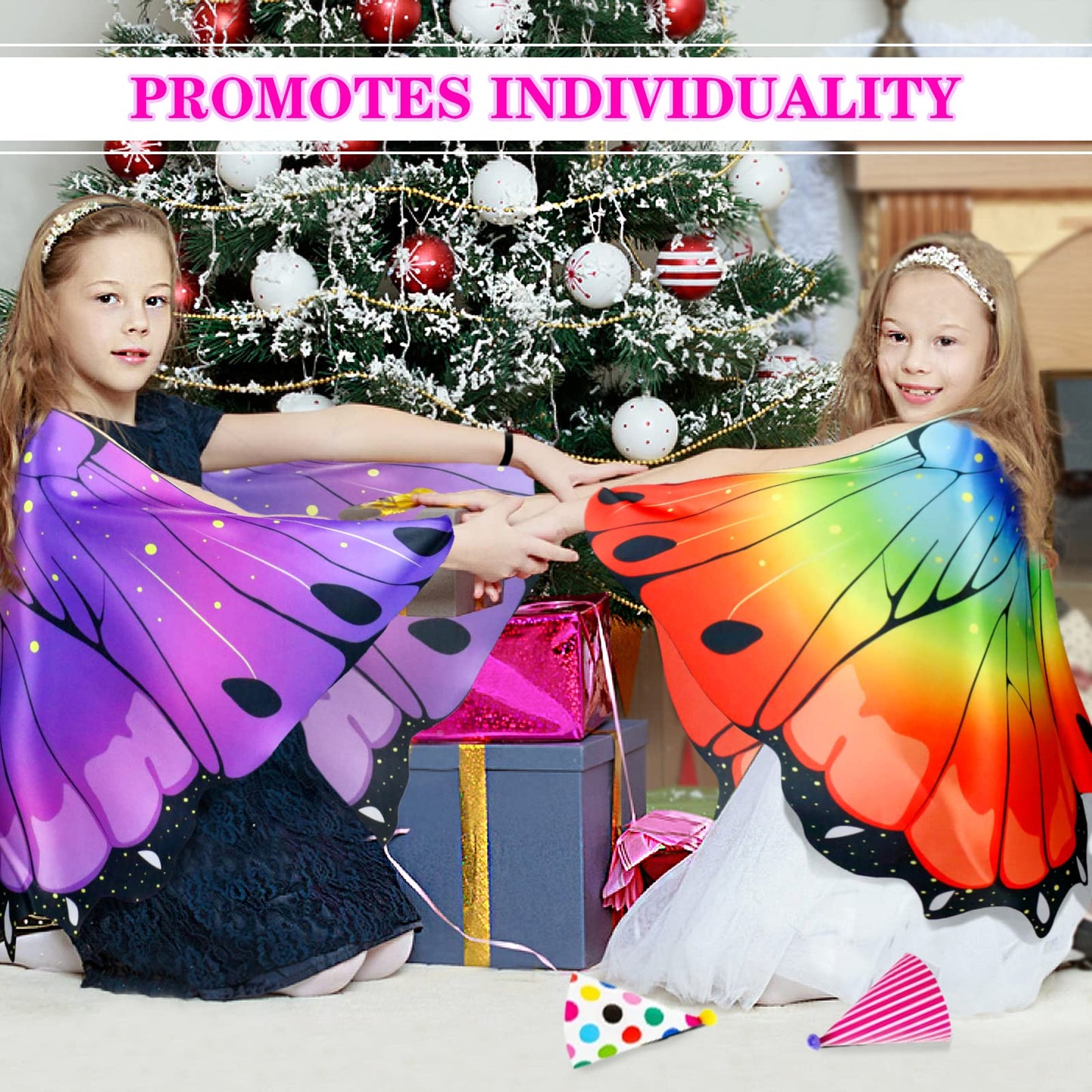 Irolewin Fairy Toddler Kids Butterfly-Wings For Girls Dress-Up-Costumes As Halloween Princess Party Favors