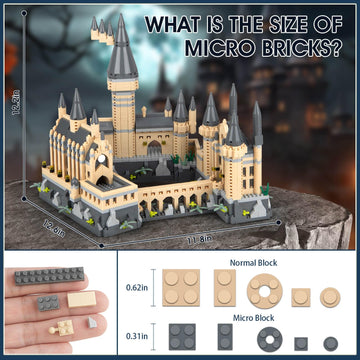Vziimo Magic Castie Buiiding Set, Creative Architecture Micro Buiiding Biocks Kit, Collectibie Model Toys Gifts For Adults Kids 14+ (2680 Pieces)