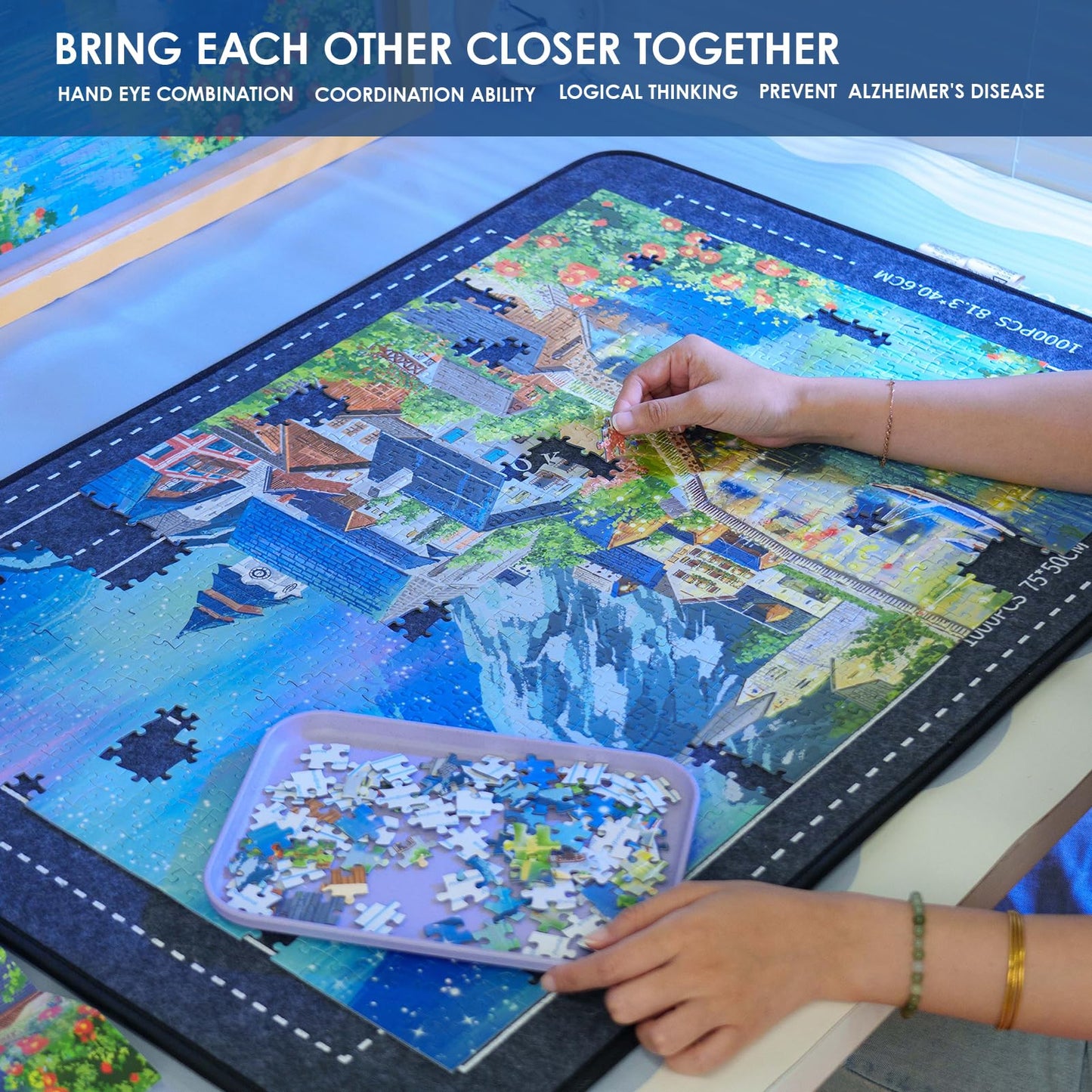 Momibook Puzzles For Adults 1000 Piece Jigsaw Puzzles Of Aurora Night, Painting Image Difficult Challenging Hard Impossible Puzz