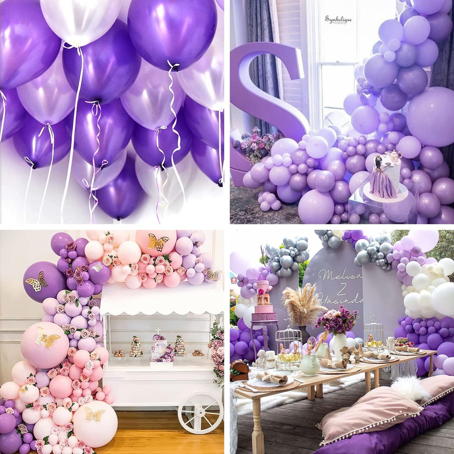 PartyWoo Purple Balloons, 70 Pcs 12 Inch Pastel Purple Balloons, Lilac Balloons, Violet Balloons, Purple Metallic Balloons for P