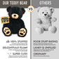 LotFancy 20-Inch Black Teddy Bear Plush Toy - Soft Cuddly Stuffed Animal with Footprints for Kids, Perfect Gift for Baby Shower, Birthday, Christmas