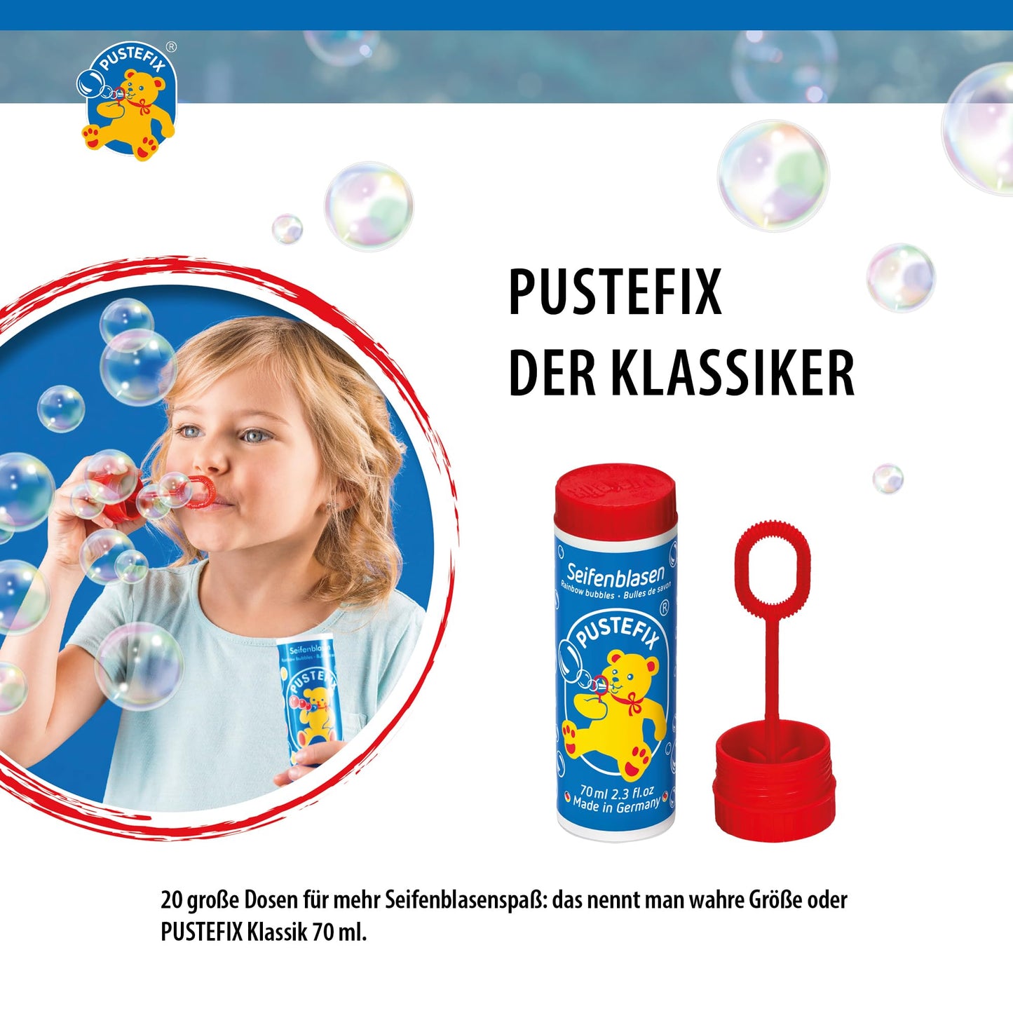 Pustefix Bubbles With Wand (Colors May Vary)
